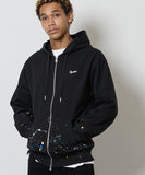 NUMBER (N)INE Hand Painted Full Zip Sweat Hoodie - Black