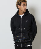 NUMBER (N)INE Hand Painted Full Zip Sweat Hoodie - Black