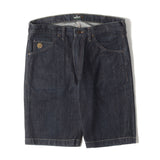 [M] A BATHING APE BAPE LOGO RIGID DENIM SHORTS INDIGO