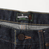 [M] A BATHING APE BAPE LOGO RIGID DENIM SHORTS INDIGO