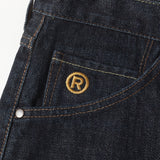 [M] A BATHING APE BAPE LOGO RIGID DENIM SHORTS INDIGO