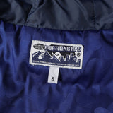 A BATHING APE BAPE LEATHER PATCH JACQUARD CAMO DOWN JACKET BLUE CAMO [S]