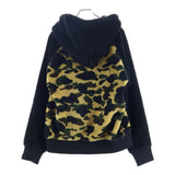[M] A BATHING APE BAPE 1ST CAMO BOA FULL-ZIP SWEATSHIRT (HOODIE) BEIGE/BLACK