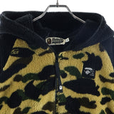 [M] A BATHING APE BAPE 1ST CAMO BOA FULL-ZIP SWEATSHIRT (HOODIE) BEIGE/BLACK