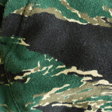 [L] A BATHING APE BAPE TIGER CAMO COLLEGE PULLOVER SWEATSHIRT (HOODIE) BLACK/GREEN