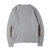 [S] VISVIM CORDUROY ELBOW PATCH WOOL SILK CASHMERE KNIT GREY