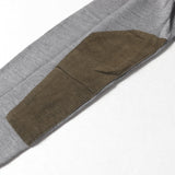 [S] VISVIM CORDUROY ELBOW PATCH WOOL SILK CASHMERE KNIT GREY