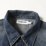 [S] A BATHING APE BAPE CHAMPION LOGO VINTAGE PROCESSED 2ND DENIM JACKET INDIGO