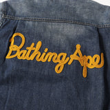 [S] A BATHING APE BAPE CHAMPION LOGO VINTAGE PROCESSED 2ND DENIM JACKET INDIGO