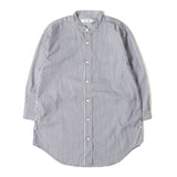 NONNATIVE 20SS OFFICER SHIRT Q/S RELAXED FIT C/P SATIN LONDON STRIPE COOLMAX NAVY WHITE