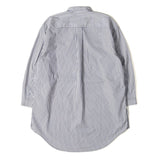 NONNATIVE 20SS OFFICER SHIRT Q/S RELAXED FIT C/P SATIN LONDON STRIPE COOLMAX NAVY WHITE
