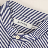 NONNATIVE 20SS OFFICER SHIRT Q/S RELAXED FIT C/P SATIN LONDON STRIPE COOLMAX NAVY WHITE