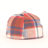 [M] A BATHING APE BAPE LOVE GENERATION CHECK EAR FLAP WOOL BASEBALL CAP RED X BROWN X NAVY