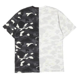 [XL] A BATHING APE BAPE SPLIT CITY CAMO SHARK T-SHIRT BLACK CAMO X WHITE CAMO