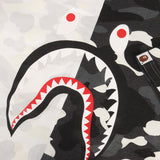 [XL] A BATHING APE BAPE SPLIT CITY CAMO SHARK T-SHIRT BLACK CAMO X WHITE CAMO