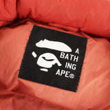 [S] A BATHING APE BAPE POLYESTER TAFFETA ZIP DOWN JACKET ORANGE