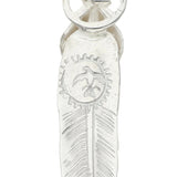 GORO'S HEART WHEEL FEATHER SMALL NECKLACE TOP PENDANT