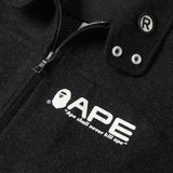 [S] BAPE WINDSTOPPER MELTON WOOL RAIN JACKET GREY