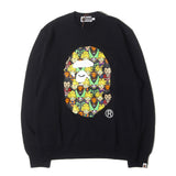 [XL] A BATHING APE BAPE X DRAGON BALL Z MILO CHARACTER APE FACE CREWNECK SWEATSHIRT BLACK