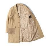 [L] A BATHING APE BAPE MR. BATHING APE MELTON WOOL CAMO LINED CHESTER COAT BEIGE