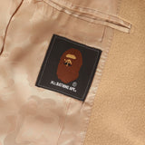 [L] A BATHING APE BAPE MR. BATHING APE MELTON WOOL CAMO LINED CHESTER COAT BEIGE