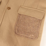 [L] A BATHING APE BAPE MR. BATHING APE MELTON WOOL CAMO LINED CHESTER COAT BEIGE