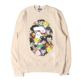[M] A BATHING APE BAPE X DRAGON BALL SUPER SUPER HERO MILO CHARACTER APE FACE CREWNECK SWEATSHIRT BEIGE
