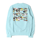 [M] A BATHING APE BAPE X DRAGON BALL SUPER SUPER HERO MILO CHARACTER APE FACE CREWNECK SWEATSHIRT SAXE BLUE