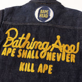 [S] A BATHING APE CHAMPION LOGO DENIM JACKET