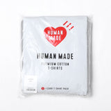 [L] HUMAN MADE 23AW PREMIUM COTTON 3-PACK T-SHIRT SET GRAY
