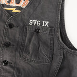 [2] NEIGHBORHOOD 00s SVG LIGHTNING BEAR EMBROIDERED COTTON CANVAS VEST (CELEBRITY-WORN) BLACK