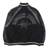 [L] UNDERCOVER 24AW x GU FAUX LEATHER SLEEVE MELTON STADIUM JACKET BLACK