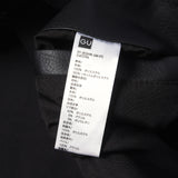 [L] UNDERCOVER 24AW x GU FAUX LEATHER SLEEVE MELTON STADIUM JACKET BLACK