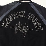 [L] UNDERCOVER 24AW x GU FAUX LEATHER SLEEVE MELTON STADIUM JACKET BLACK