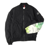 [2] UNIFORM EXPERIMENT x FRAGMENT DESIGN x ASGER JORN x ALPHA CUSTOM SLEEVE MA-1 FLIGHT JACKET BLACK