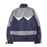 [S] A BATHING APE BAPE RIPSTOP FULL ZIP TRACK JACKET NAVY X GRAY X WHITE
