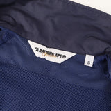 [S] A BATHING APE BAPE RIPSTOP FULL ZIP TRACK JACKET NAVY X GRAY X WHITE