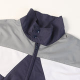 [S] A BATHING APE BAPE RIPSTOP FULL ZIP TRACK JACKET NAVY X GRAY X WHITE