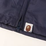 [S] A BATHING APE BAPE RIPSTOP FULL ZIP TRACK JACKET NAVY X GRAY X WHITE