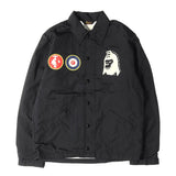 [M] A BATHING APE BAPE 90S PATCHES NYLON COACH JACKET BLACK