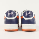 [US10] A BATHING APE BAPE BAPE STA #3 LEATHER SNEAKER BLUE ORANGE WHITE