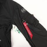 [3] UNIFORM EXPERIMENT x FRAGMENT DESIGN x ASGER JORN x ALPHA CUSTOM SLEEVE MA-1 FLIGHT JACKET BLACK