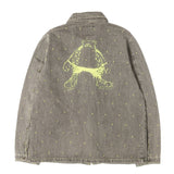 [L] UNDERCOVER 02SS THE ILLUSION HAZE-ERA DIAMOND DOT BEAR EMBROIDERY DENIM JACKET BLACK