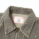 [L] UNDERCOVER 02SS THE ILLUSION HAZE-ERA DIAMOND DOT BEAR EMBROIDERY DENIM JACKET BLACK