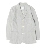 [S] VISVIM 00s SEERSUCKER STRIPE BLAZER / TAILORED JACKET (ACADEMIA BLAZER GIZA SEERSUCKER) OFF-WHITE X BLUE