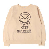 [L] A BATHING APE BAPE 00s FOOT SOLDIER MAYO RAGLAN SWEATSHIRT BEIGE