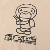 [L] A BATHING APE BAPE 00s FOOT SOLDIER MAYO RAGLAN SWEATSHIRT BEIGE