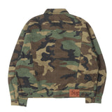 [L] SUPREME 25AW JACQUARD LOGOS DENIM TRUCKER JACKET WOODLAND CAMO
