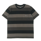 [2] NUMBER NINE BORDER CREWNECK POCKET T-SHIRT BLACK X GRAY