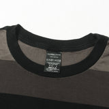 [2] NUMBER NINE BORDER CREWNECK POCKET T-SHIRT BLACK X GRAY